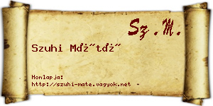 Szuhi Máté névjegykártya